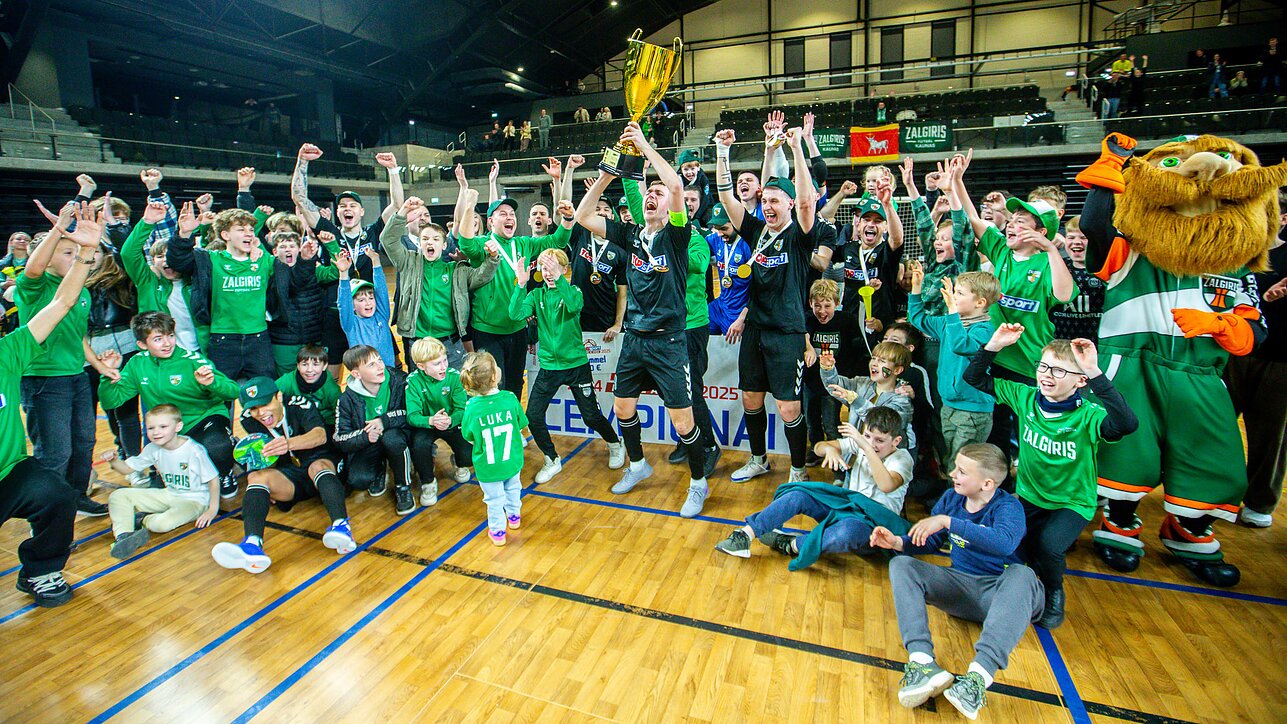 „Kauno Žalgirio“ salės futbolo komanda iškovojo A lygos čempionų titulą