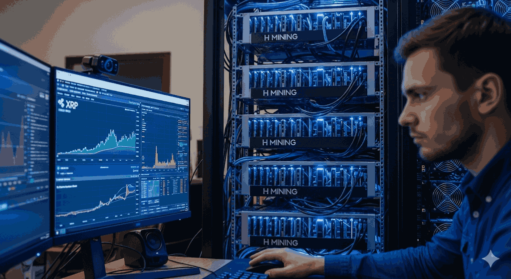 „H Mining“ paleidžia XRP kasybos funkciją: paverskite savo akcijų paketą stabiliu grynųjų pinigų srautu
