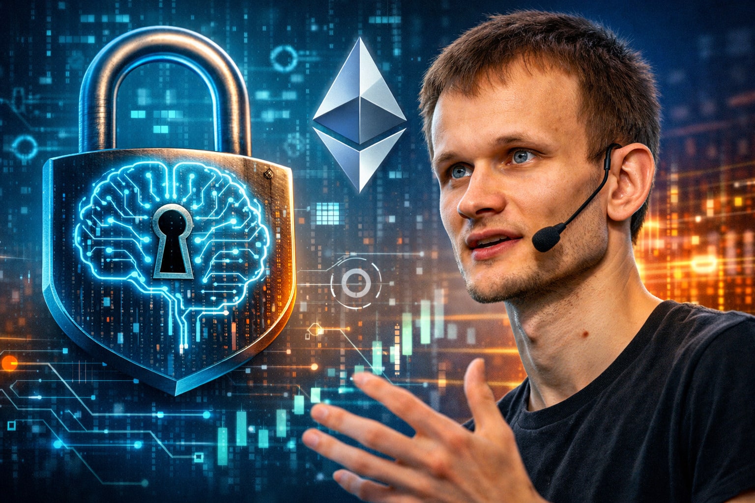 Vitalikas Buterinas ragina Ethereum vadovauti dirbtinio intelekto privatumui ETHMumbajuje